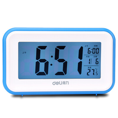 

Deli 8801 large screen multi-function luminous digital electronic clock creative temperature display blue