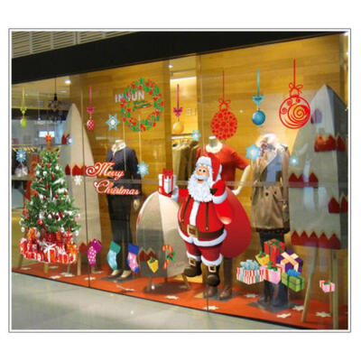 

Christmas Xmas Santa Removable Window Stickers Art Decal Wall Home Shop Decor