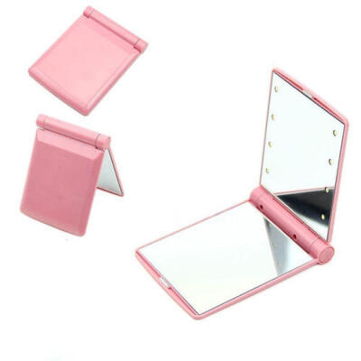 

LED Plegable Maquillaje Espejo Cosmético Portátil Compacto Bolsillo 8 LED Claro