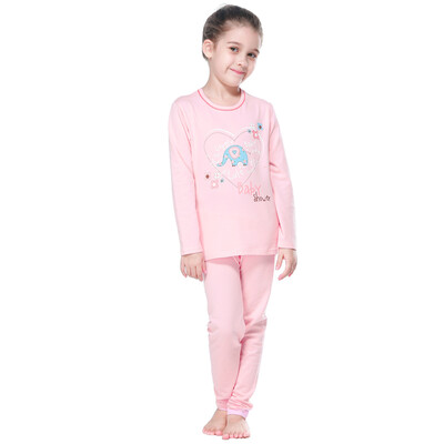 

Red beans (Hodo) girls underwear suit large children cartoon printing home service pajamas suit HD6382 light powder 165