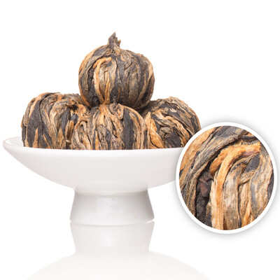 

Organic Dian Hong Blooming Tea Ball * Handmade Yunnan Black Tea
