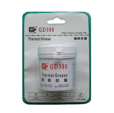 

GD Brand GD380 Thermal Paste Grease Silicone Heat Sink Compound Gray Net Weight 200 Grams For GPU LED CPU Cooler Blister BR200