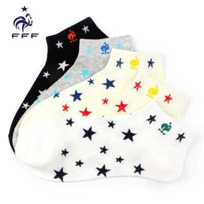 

Jingdong supermarket FFF French cock boat socks female sports leisure short cotton socks colorful star points are 5 double gift box 4043