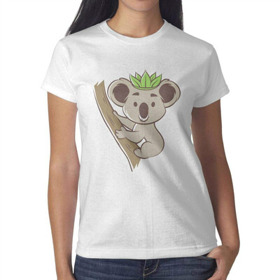 

Koala on The Clouds Koala Shirt Womens White Tshirt Cotton Fashion
