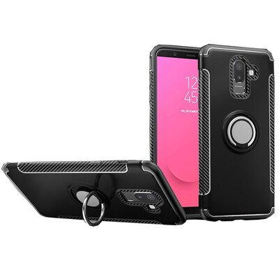 

Fivice Samsung Galaxy J8 2018 case PC metal ring shell magnetic car bracket TPU phone case