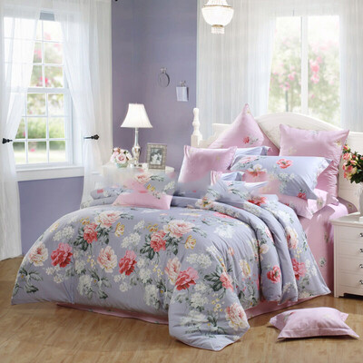 

Меркурий Home Textiles (MERCURY) хлопчатобумажная печать с четырьмя часами мантры неспешно увеличивает двойную 1,8-метровую кровать Французский цветочный набор для ветра