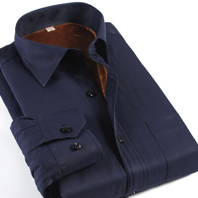 

Men's winter warm shirt plus thick velvet suit