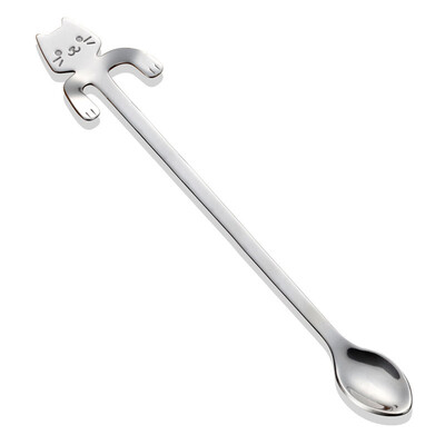 

UpperX Stainless Steel Cat Coffee Drink Spoon Tableware Kitchen Supplies Hanging cups silver