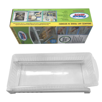 

Plastic Refrigerator Drawer Pull Out Organizer Large Storage Container Square Food Egg Bin Fridge Desk Table