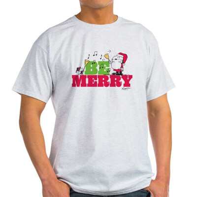 

CafePress - Peanuts Snoopy Snoopy Be Merry Light T-Shirt - 100 Cotton T-Shirt