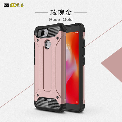 

Fivice Xiaomi Redmi 6 case Luxury Silicone Diamond Armor PC Hard Shell Phone Case