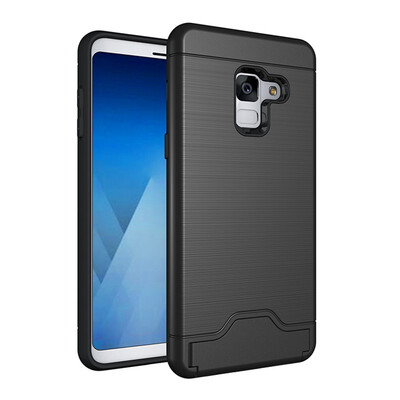 

Fivice Samsung A5 2018A530 Case TPU all-inclusive anti-drop brushed card with bracket mobile phone case