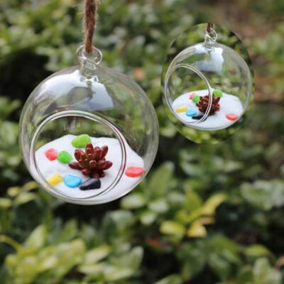 

81015cm Hanging Glass Flower Planter Vase Bottle Terrarium Candlestick Decor