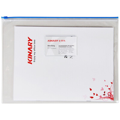 

KINARY KINARY F56-12 A4 PVC pull zipper bag file bag transparent 12 loaded