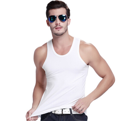 

Snow-colored men&39s vest pure color mercerized cotton vest men&39s four seasons standing primer X-600211 white L 170