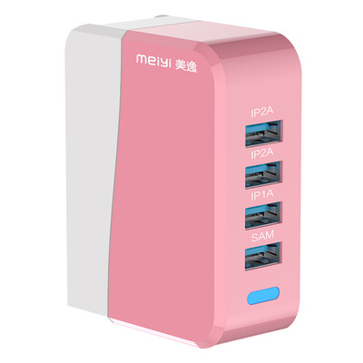 

Сетевое зарядное устройство Meiyi USB / 4 зарядное устройство / адаптер MY-501 Pink Portable Universal