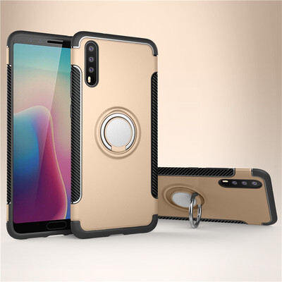 

Fivice Huawei P20 pro case PC metal ring shell magnetic car bracket TPU phone case