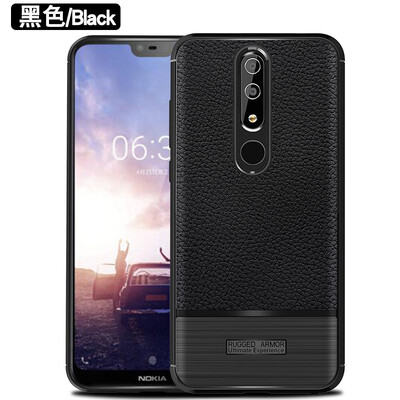 

Fivice Nokia X6 case luxury TPU anti-fall lychee silicone case