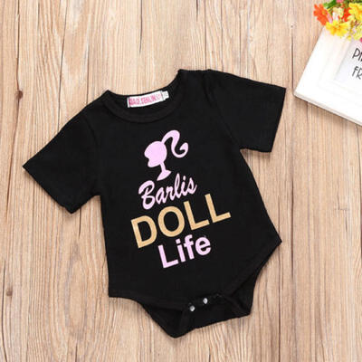 

Newborn Baby Girls Letter Print Romper Bodysuits Jumpsuits Sunsuits Clothes Set