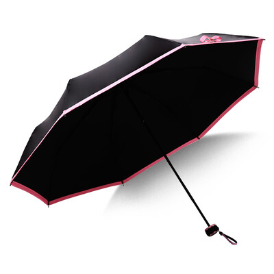 

Jingdong supermarket] umbrella umbrella (sunscreen index UPF50 +) thick double black silk fine glue three fold sunny umbrella black umbrella sun umbrella bright red side 31011E