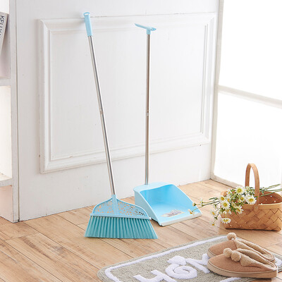 

Slimming brook flower flowers stainless steel rod broom dustpan suit SM-5818B blue
