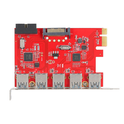

PCI-E to USB 30 5 Ports Express Expansion Card Mini PCI-E USB 3 0 Adapter Controller Hub with Internal USB 3 0 19Pin Connector an