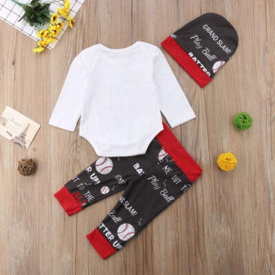 

Newborn Baby Boy Girl Romper Bodysuit Jumpsuit Pants 3PCS Outfits Clothes Sets