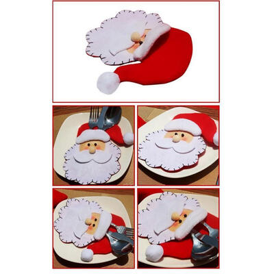 

Christmas Snowman Cutlery Fork Bag Holder Xmas Dinner Tableware Table Decor CA