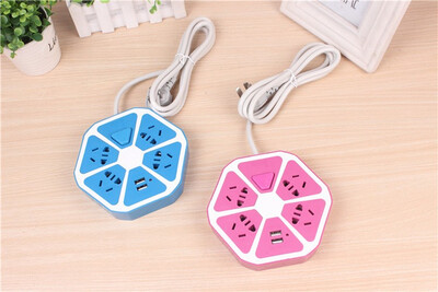 

USB fruit socket is convenient for travel plug&row student dormitory charging creative multi-functional intelligent socket