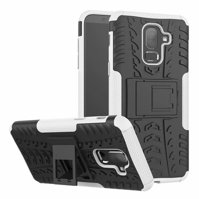 

Fivice Samsung J8 2018 Case TPU anti-fall tire pattern back clip bracket phone case