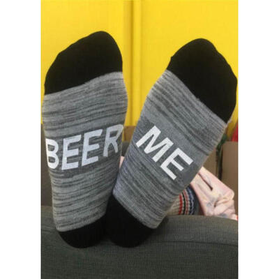 

Letter Printed Cotton Blend Men Women Socks Funny Novelty Vintage Retro Socks