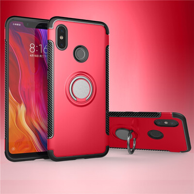 

Fivice Xiaomi Mi 8 case PC metal ring shell magnetic car bracket TPU phone case
