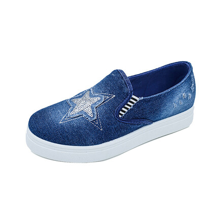 

Women Comfort Denim Canvas Platform Shoe Creeper Plimsoll Running Sneaker Loafer