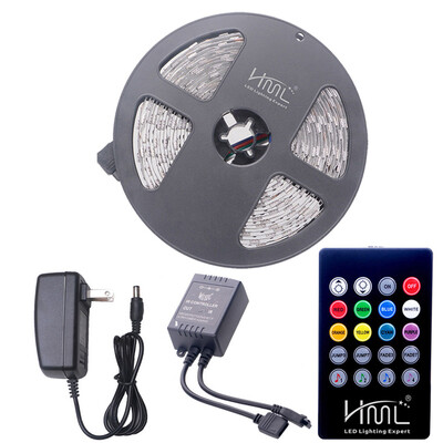 

HML 5M 72W 5050 RGB LED Strip Light with 20 Keys Music Remote Control And