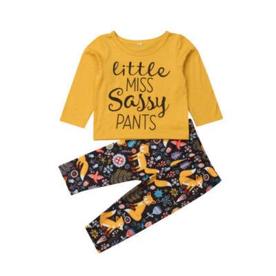 

2PCS Baby Girls Outfits Long T-shirtPants Set Toddler Autumn Clothes Tracksuit