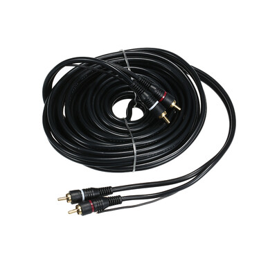 

5 Meters Car Audio Cable Automobile Amplifier System 2 RCA to 2 RCA Plug Cable Black