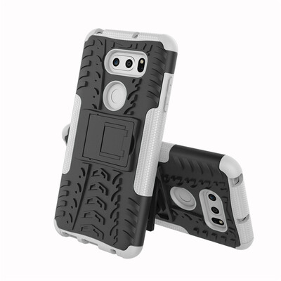 

Fivice LG V30plusLG V30S Case TPU anti-fall tire pattern back clip bracket phone case