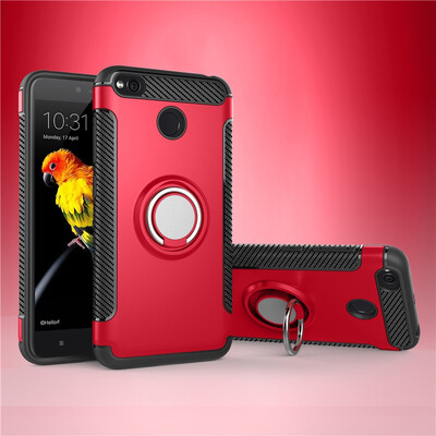 

Fivice Xiaomi Redmi 4X case PC metal ring shell magnetic car bracket TPU phone case