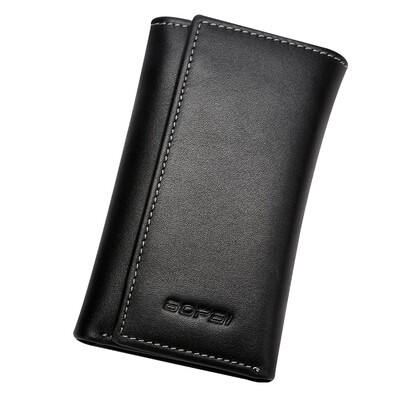 

Покер Многофункциональный Key Bags Мужская ноль-кошелек Big Money Card Pack Head Layer Cowhide Корейский мужской автомобиль Key Holder Черный 716-001401