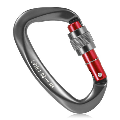 

25KN Screw Locking Gate Carabiner Heavy Duty D-shape Buckle Pack D-ring Carabiner Climbing Rappelling Canyoning Hammock Locking Cl