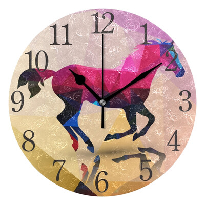 

Wall Clock Arabic Numerals Design 3D Horse Round