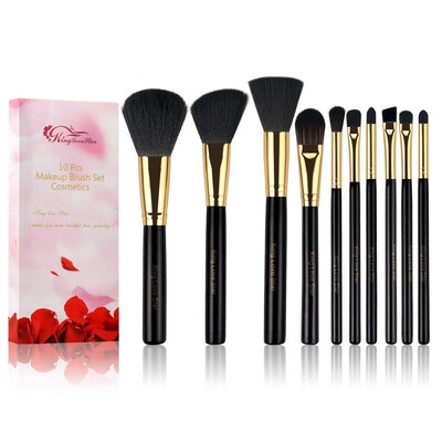 

Makeup Brush Kit 10 Pieces Professional Synthetic Bristles Makeup Brushes Foundation Powder Eyeshadow Brushes 19cm Handle