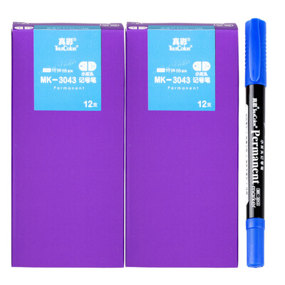 

True color TRUECOLOR good partner series small double-headed blue marker 12 pcs box 2 boxes MK-3043