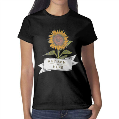

1 Sunflower Decorations Womens Black t Shirts Custom Womens Cotton Tshirts