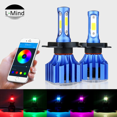 

Music Control Colorful RGB LED Headlight H7 H11 H4 High Quality Car LED Bulb