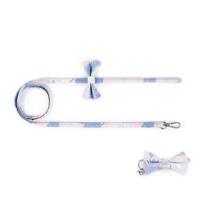 

Cloth Art Cat Dog Pet Collar with Matching Leash Lovely Hauling Cable Collar Leads Collars Traction Belt Suit