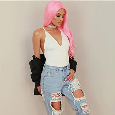

Straight Hair Wigs Human Hair Pink Wig Lace Front Wigs 130 Density Lace Front African American Wigs with Baby Hair