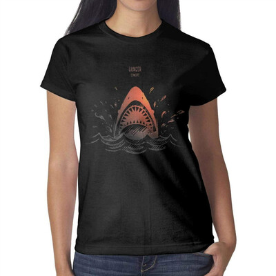 

3D Shark Teeth Womens Black t Shirts Cool Womens Ladies Cotton t-Shirts