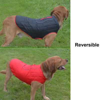 

Reversible Dog Coat Dog Coat for Cold Weather Water-Resistant Dog Jacket with Reflective Trim For Small Medium Large Big Dogs