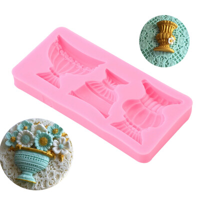 

European Flowerpot Vase Cup Silicone Cake Jelly Chocolate Mould Decor Tool